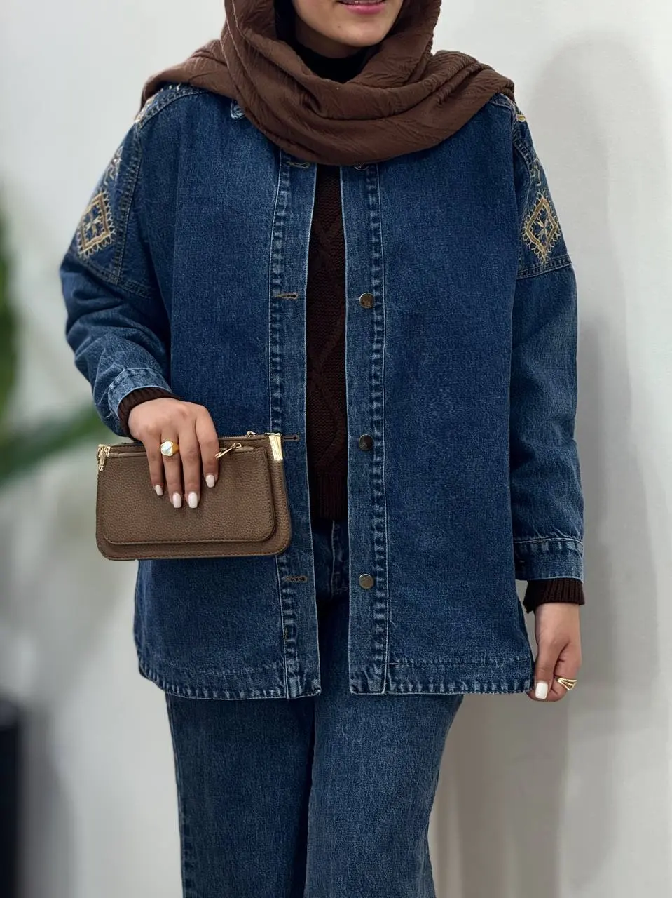 کت جین گلدوزی باران